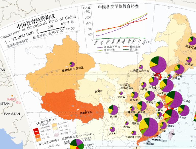中国教育经费构成在线地图