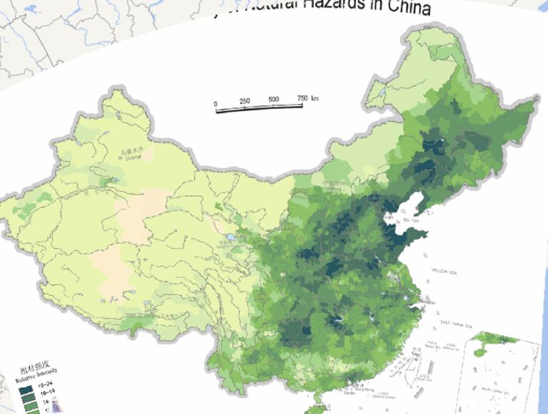 中国自然致灾因子相对强度在线地图