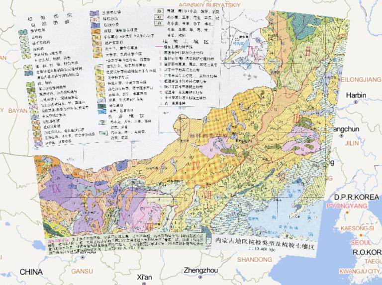 中国内蒙古地区植被类型及植被土壤区在线地图