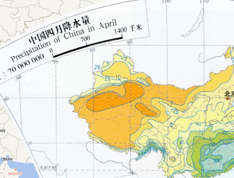 中国四月降水量在线地图