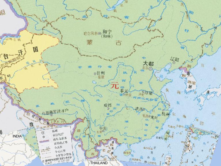 中国1330年元时期在线历史地图