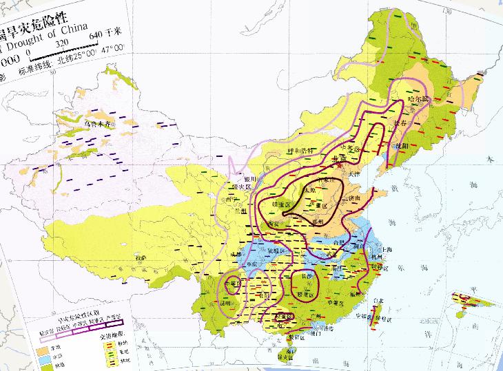 中国旱灾危险性（1:3200万）在线地图