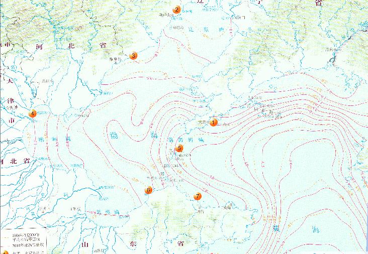 2010年中国渤海黄海北部海冰灾害灾区常年水温在线地图