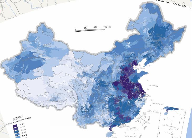 中国农业自然灾害基本单元灾次在线地图（1949年至1998年）