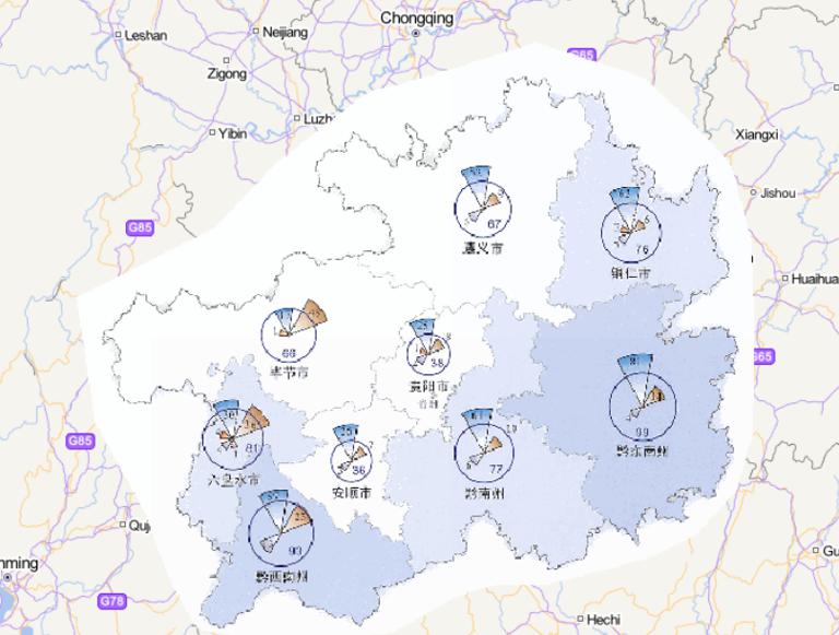 2014年贵州省分灾种灾害频次分布在线地图