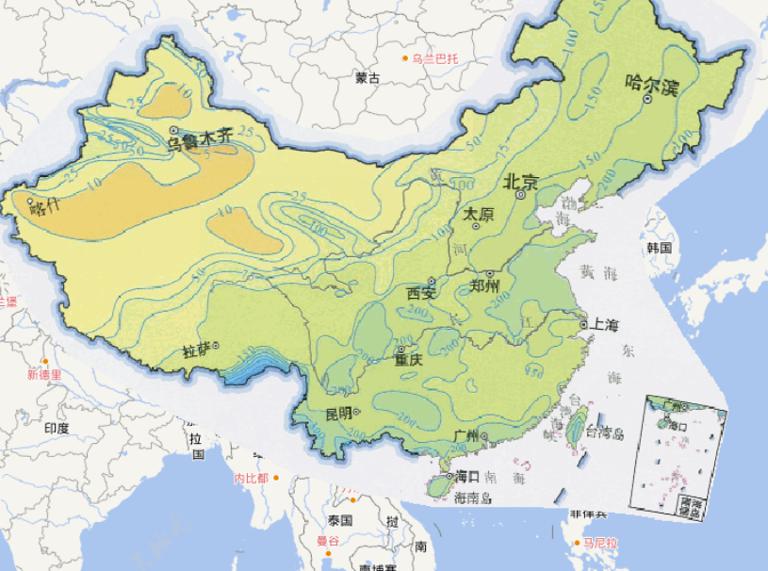 中国七月降水量在线地图