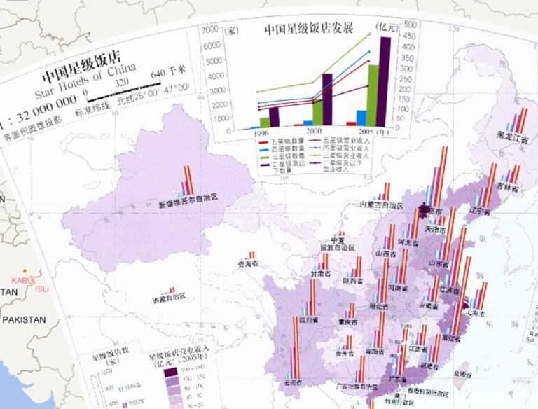 中国星级饭店空间分布在线地图