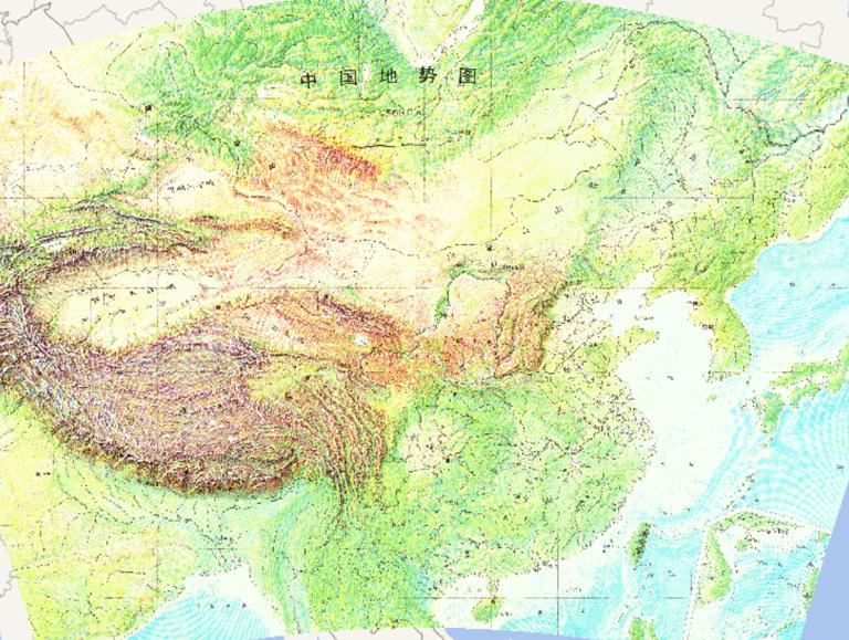 中国地势在线地图