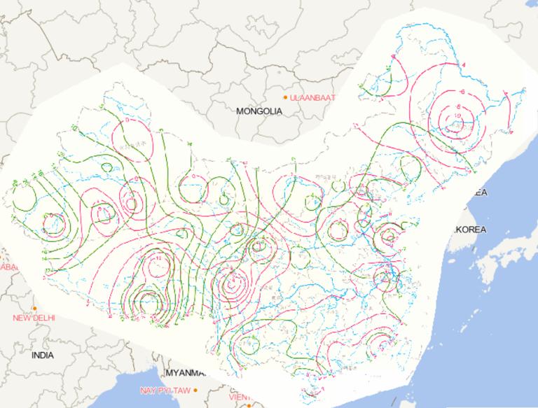 1951-1999年中国陆地水平运动速度在线地图