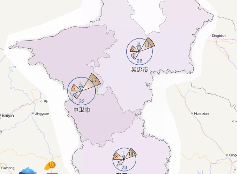 2014年宁夏回族自治区分灾种灾害频次分布在线地图