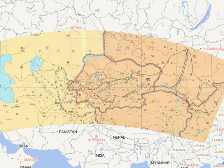 中国西汉时期张骞通西域（前139-前126、前115-前114年）在线历史地图