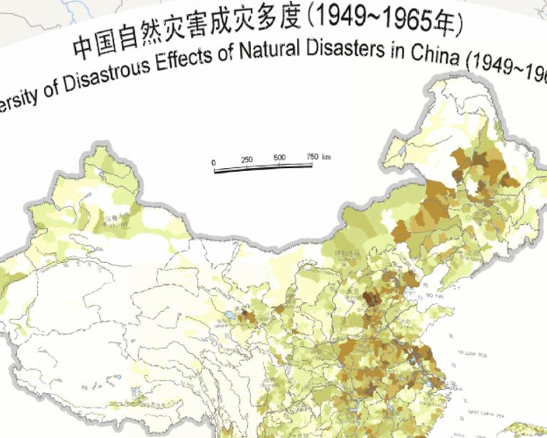 中国自然灾害成灾多度在线地图（1949至1965年）