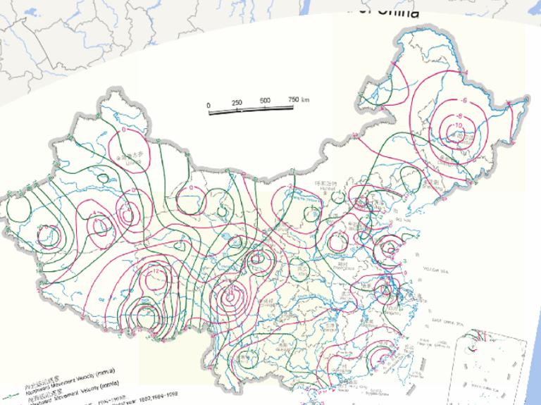 中国陆地水平运动速度在线地图