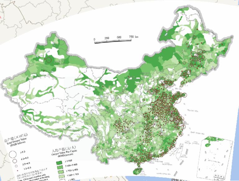 中国农林牧渔产值在线地图（2000年）