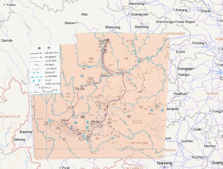 225年中国三国时期诸葛亮南中用兵在线历史地图