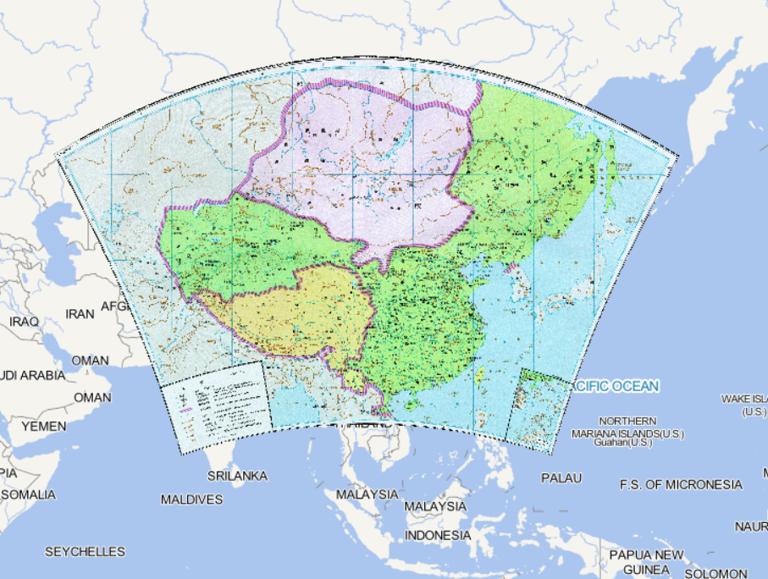 中国唐朝时期741年历史地图