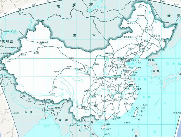 中华人民共和国铁路交通版（1：3500万）在线地图