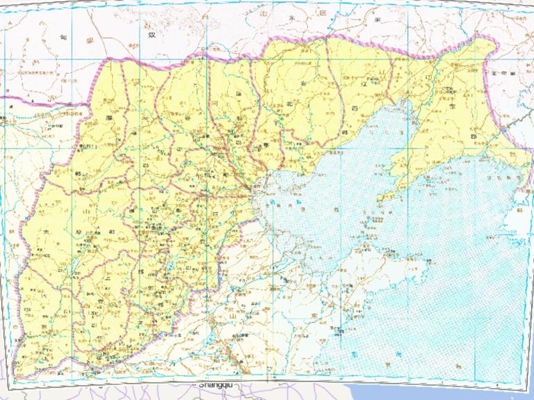 中国秦朝时期山东北部诸郡历史地图