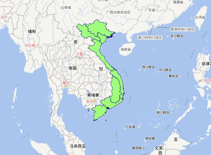 越南1级行政界限