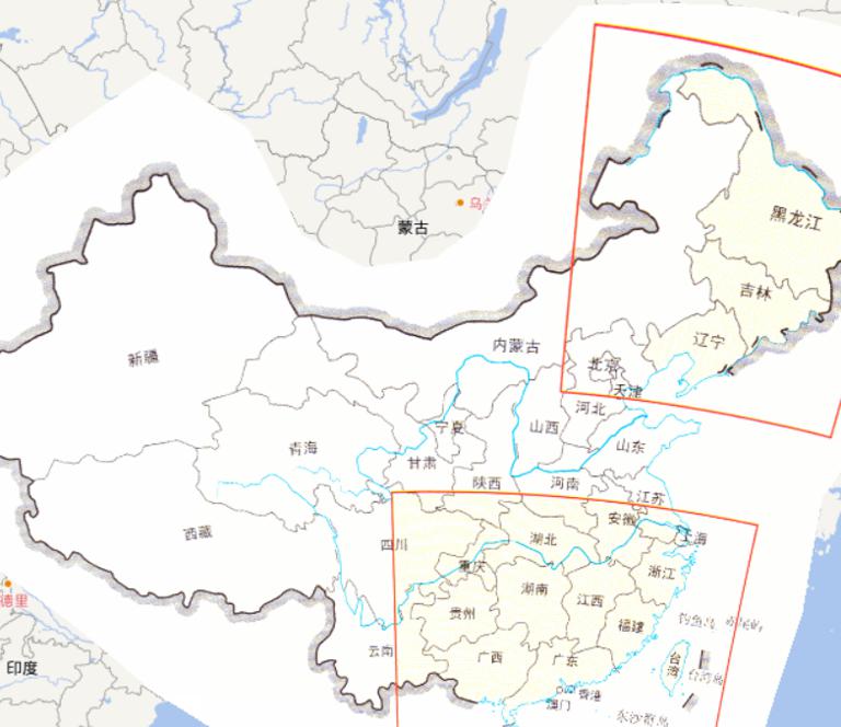 2010年中国南方、东北洪涝灾害灾区位置在线地图