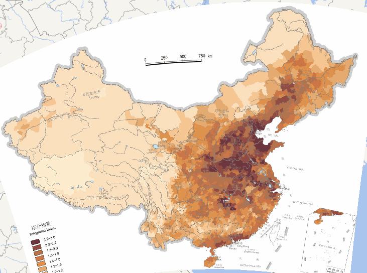 中国自然致灾因子综合指数在线地图