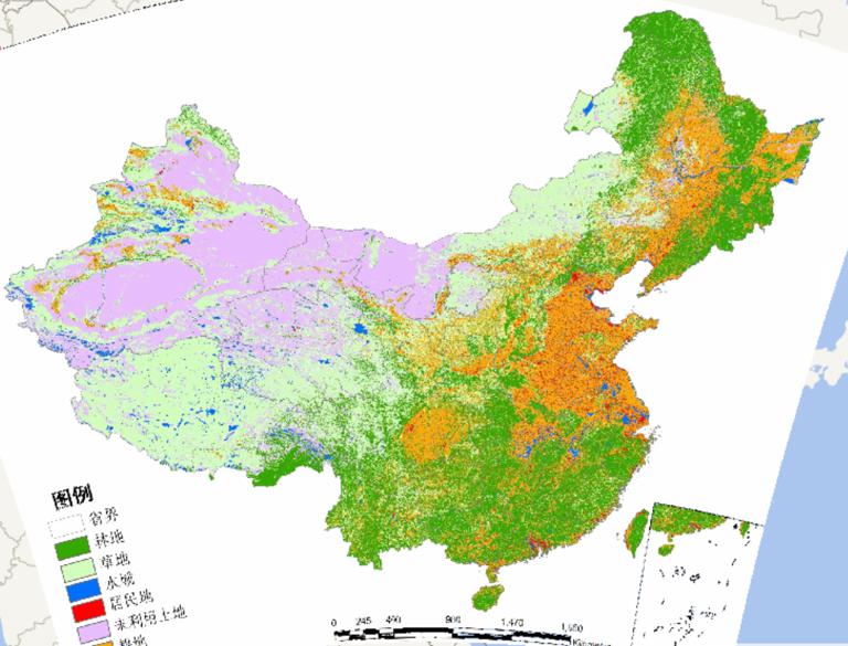 我国林地、草地、水域分布在线地图