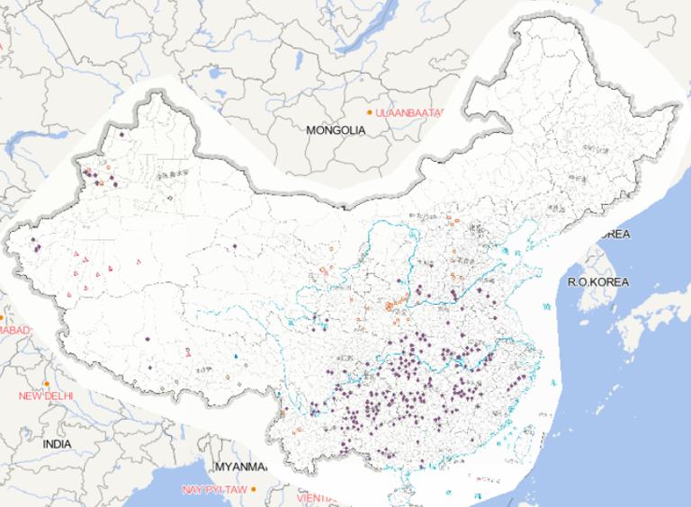 2014年中国2月灾害分布在线地图