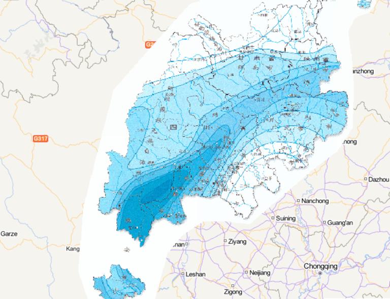 中国汶川灾区年径流深在线地图