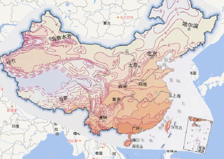中国十月平均气温在线地图