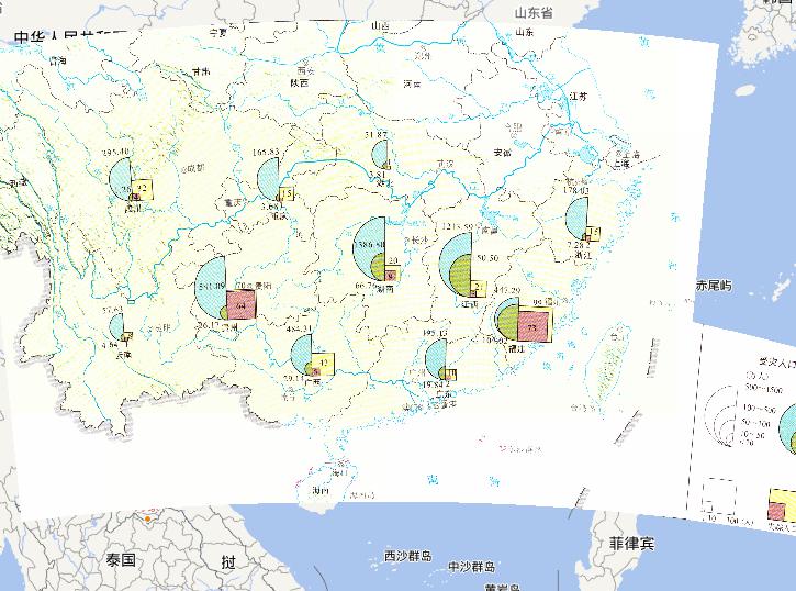 2010年6月14日-25日中国南方洪涝灾害受灾人口在线地图