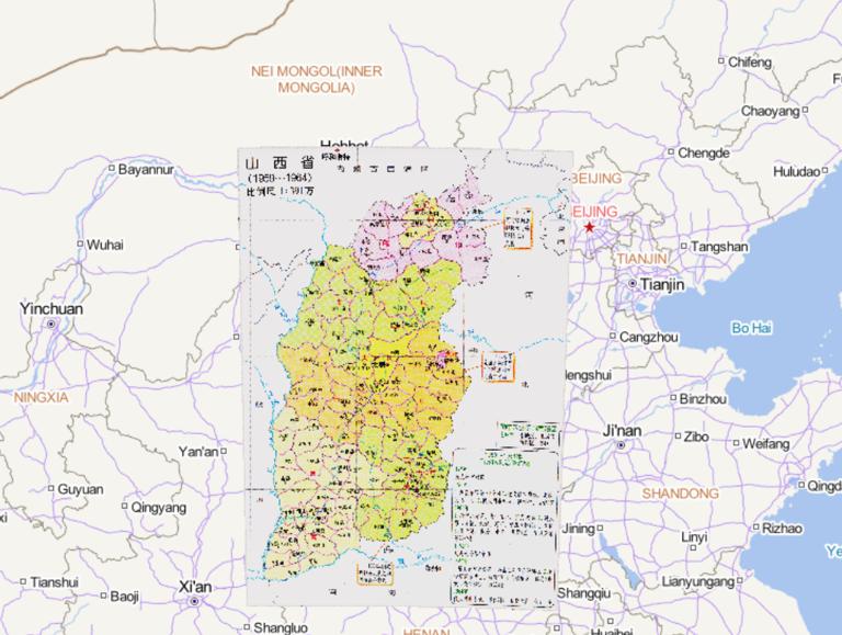 中国山西省行政区划（1959~1964年）在线历史地图