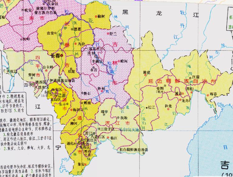 中国吉林省行政区划（1979~1993年）在线历史地图