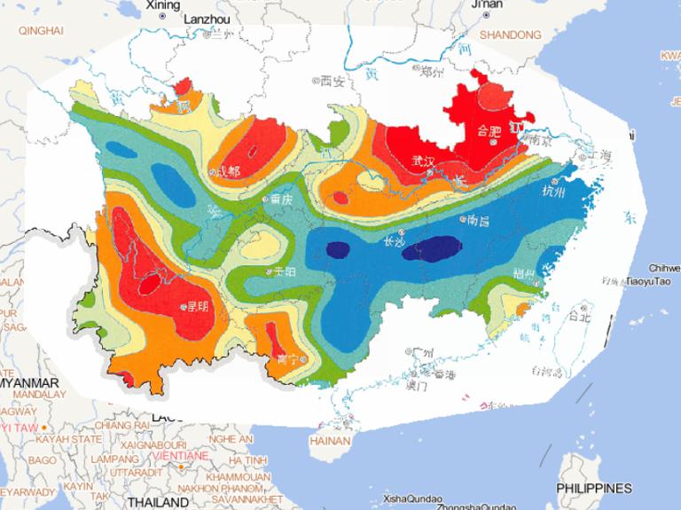 2014年6月18日-22日南方洪涝灾害降水距平百分率在线地图