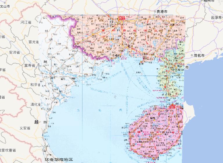 中国环北部湾地区在线地图