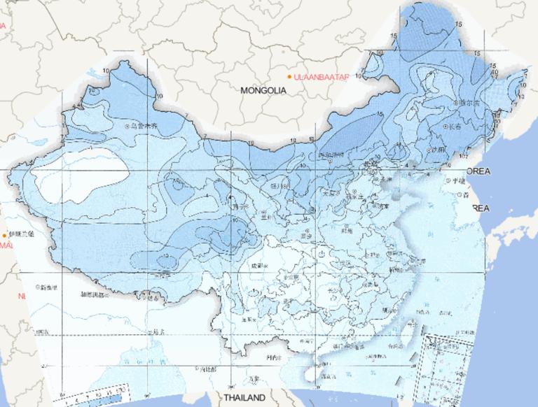 1981-2010年中国平均年寒潮频次在线地图