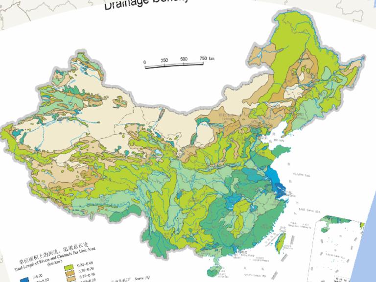 中国河网密度在线地图