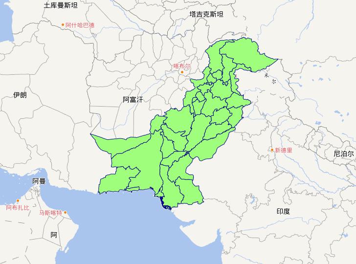 巴基斯坦2级行政界限