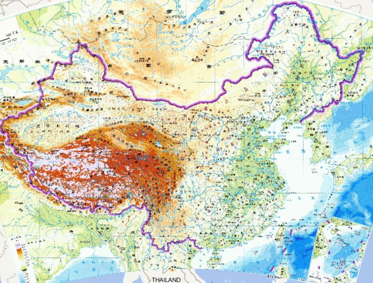 中国地势在线地图