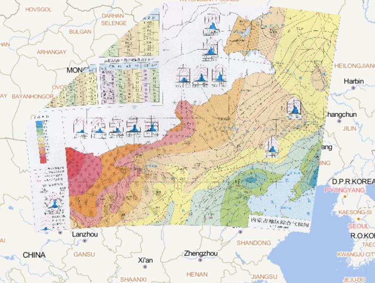 中国内蒙古地区综合气候在线地图