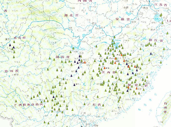 2010年6月14日-25日中国南方洪涝灾害河道水情形势在线地图