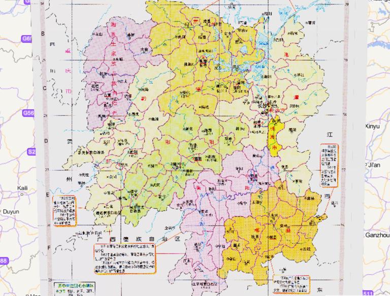 中国湖南省行政区划（1949~1958年）在线历史地图