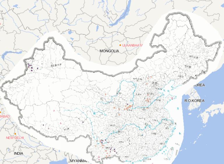 2014年中国1月灾害分布在线地图