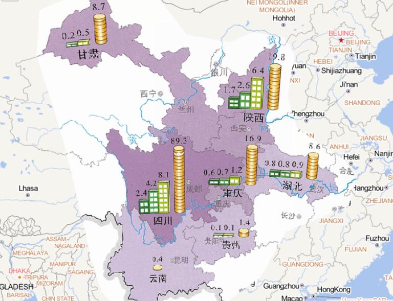 2014年9月中上旬华西洪涝灾害房屋倒损和经济损失情况在线地图