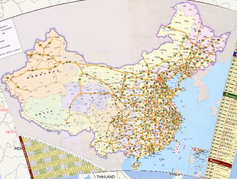 中国主要城市间公路营运分布在线地图