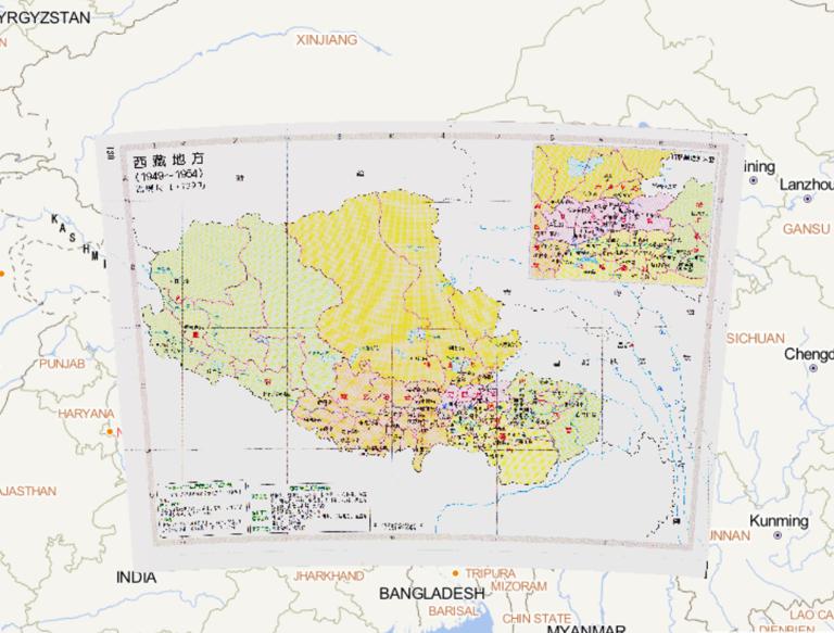 中国西藏地方行政区划（1949~1954年）在线历史地图