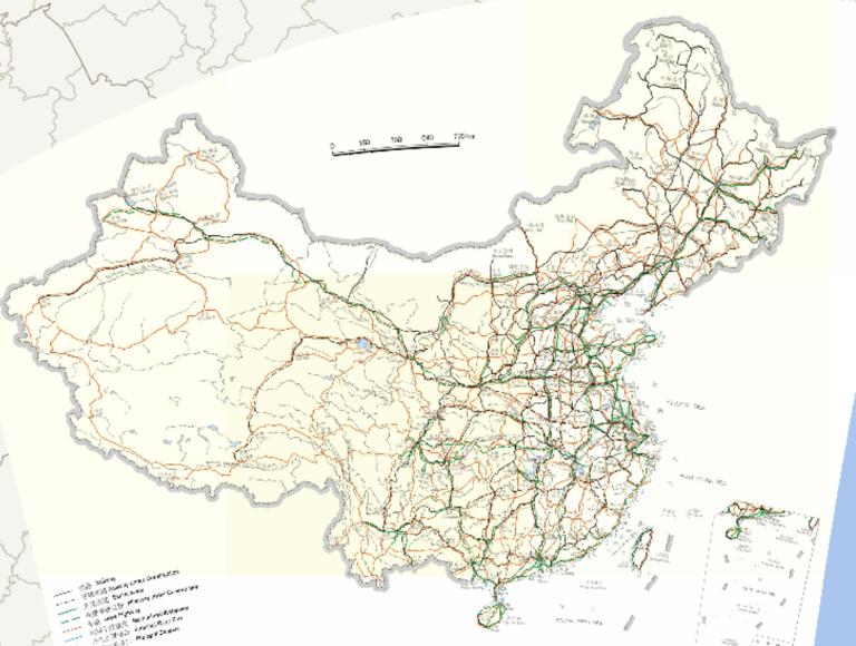 中国交通分布线地图