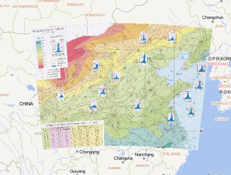 中国华北地区综合气候在线地图