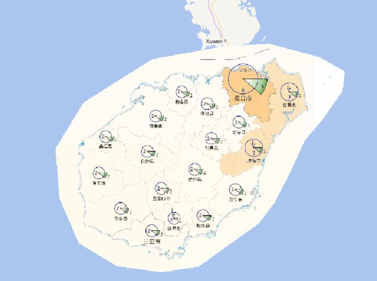 2014年海南省分灾种灾害频次分布在线地图