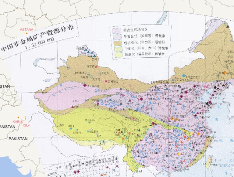 中国非金属矿产资源分布在线地图