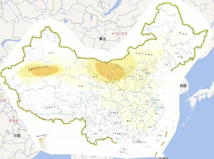 2010年中国沙尘天气影响范围在线地图